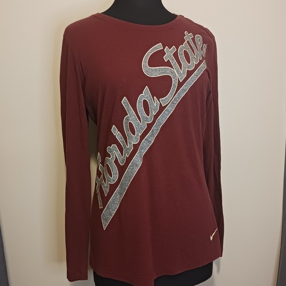 Nike Florida State Seminoles FSU Long Sleeve Maroon Shirt Womens XL - Picture 1 of 8